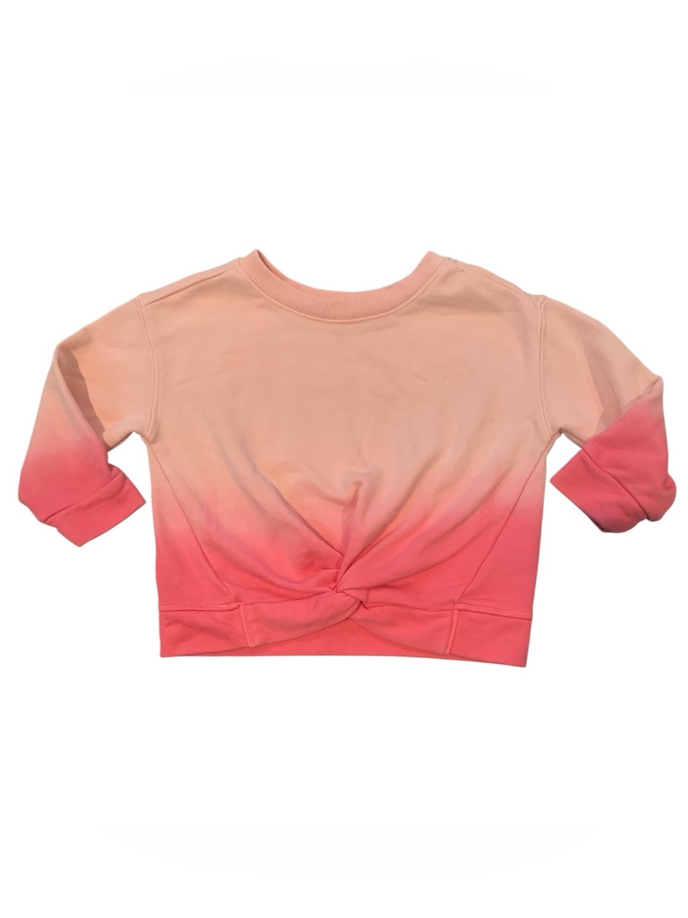 GAP Girls Ombre Twist-Front Sweatshirt - Peach to Coral